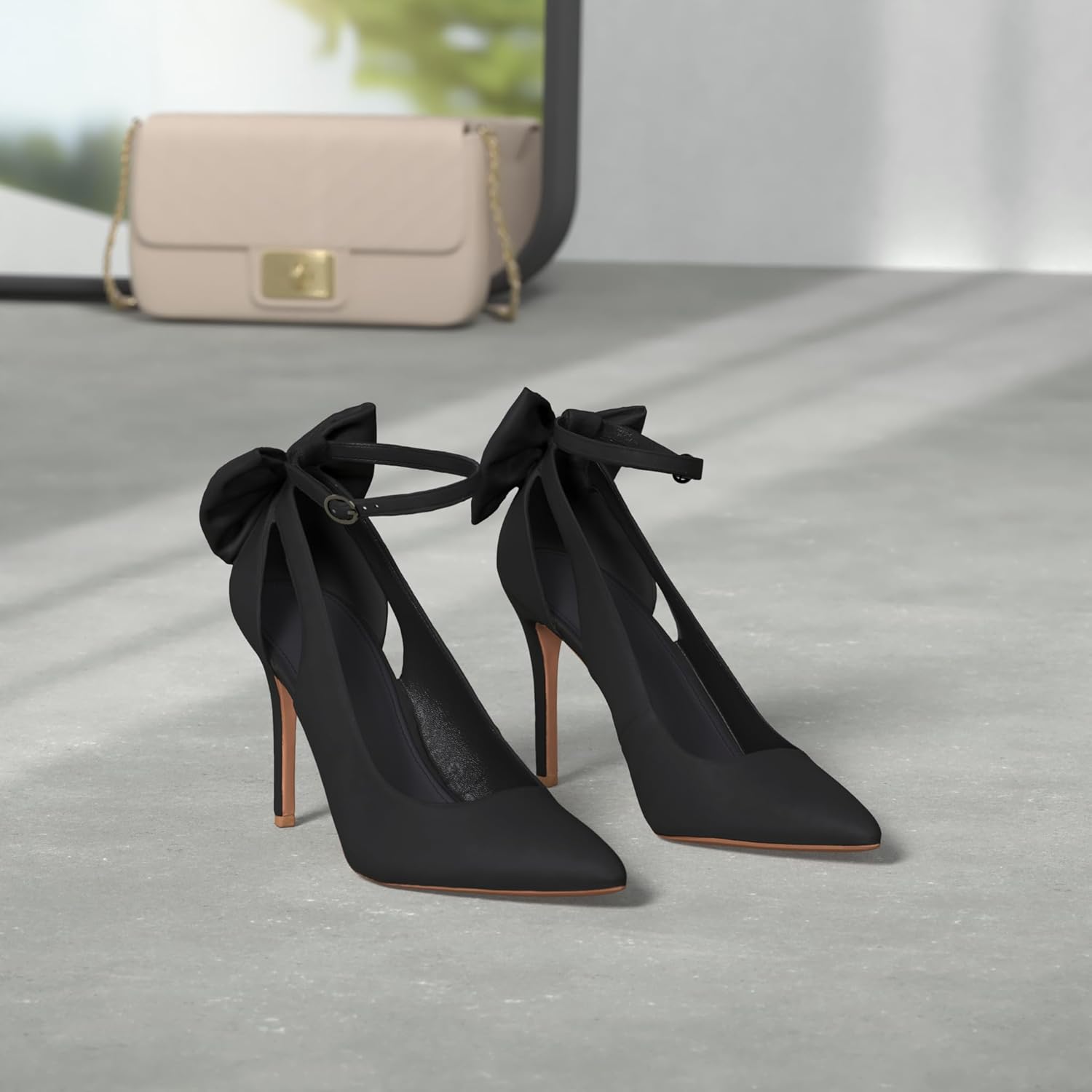 Classic Bow D'Orsay Comfort Heels