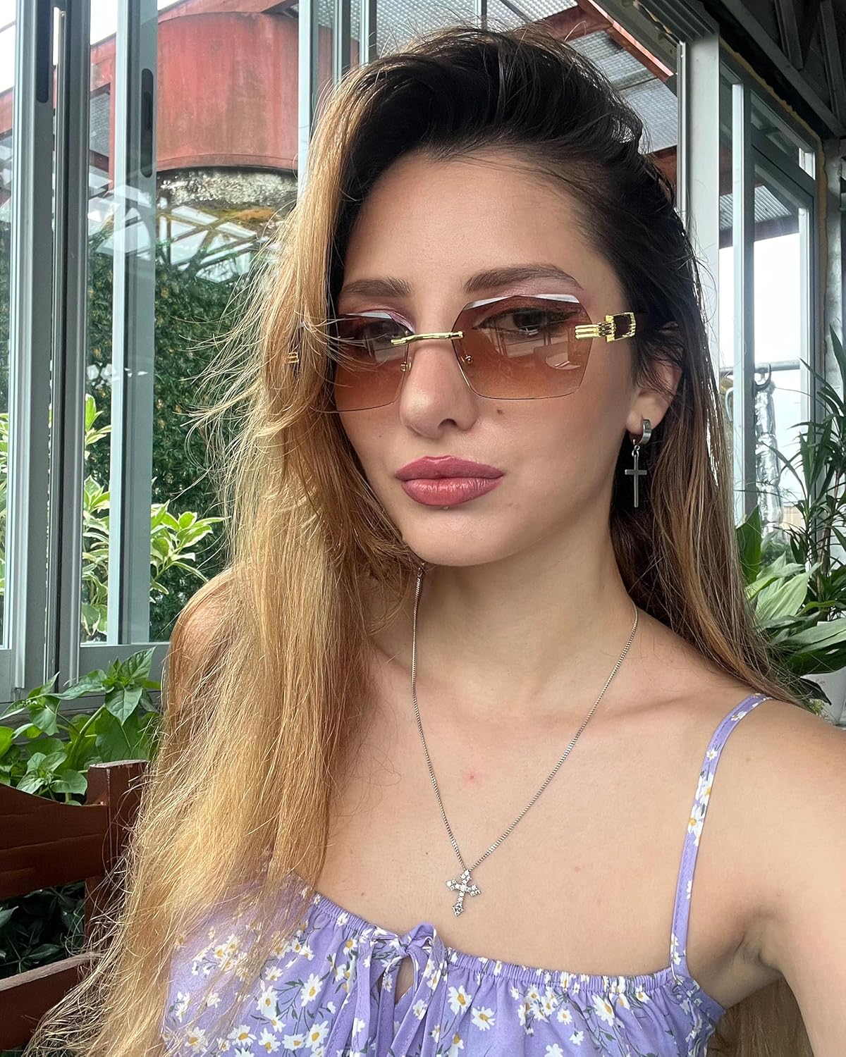 Retro Rimless Square Shades