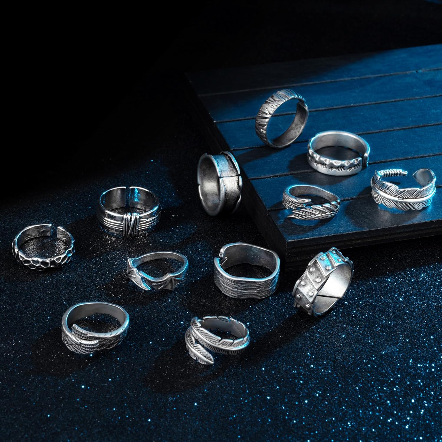 Vintage Angel Wing Ring Set