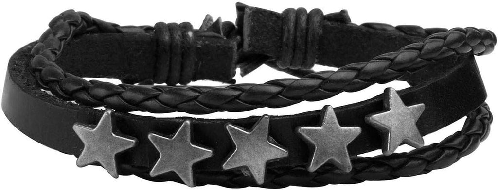 Rugged Braided Leather Cuff