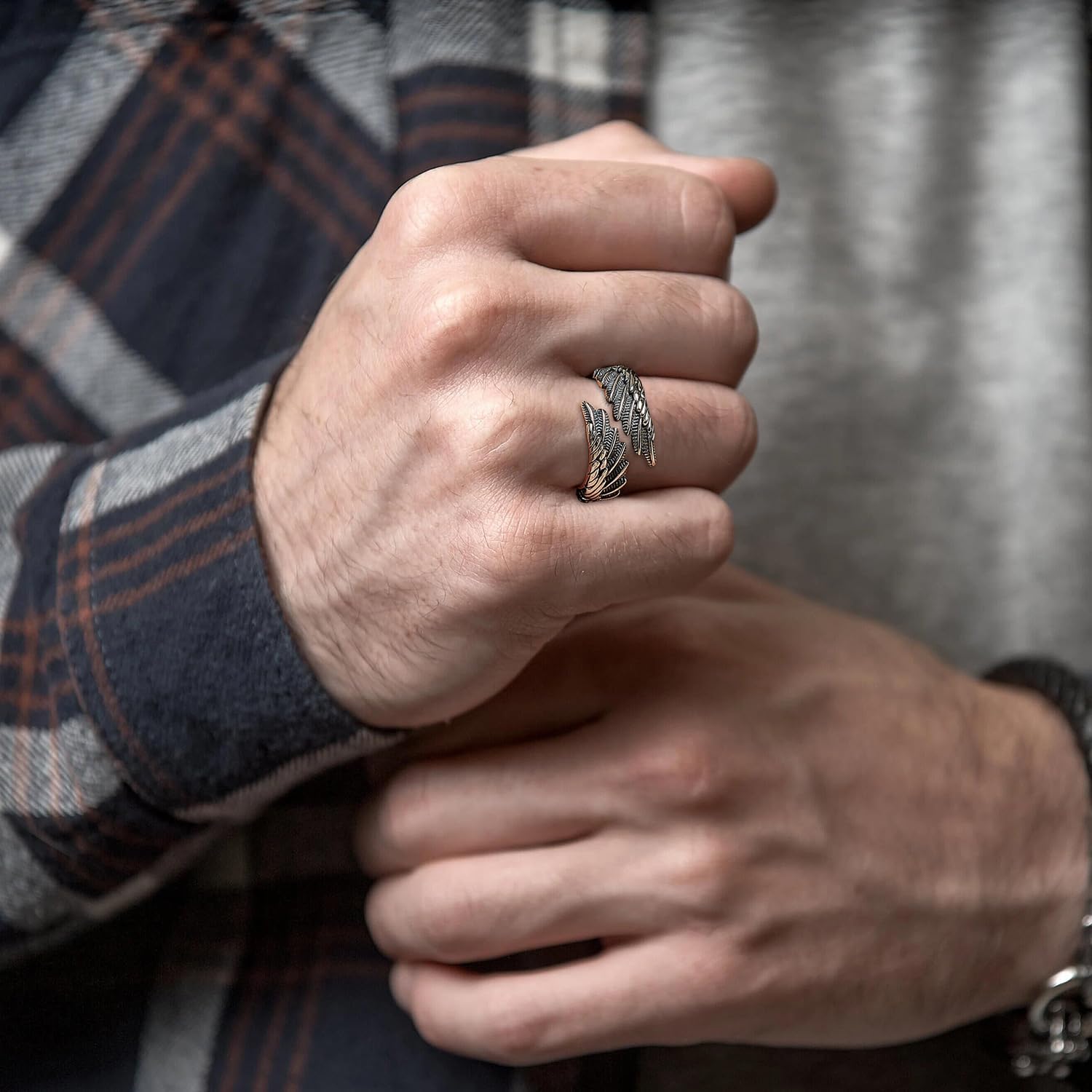 Vintage Angel Wing Ring Set
