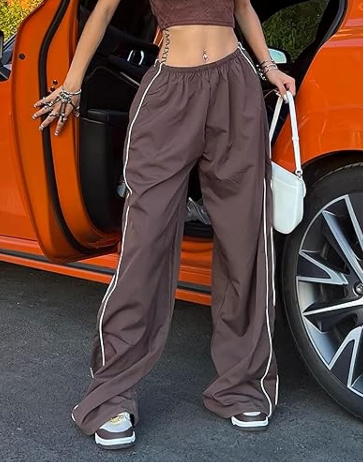 Urban Wide-Leg Parachute Cargo Pants