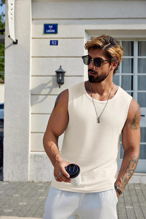 BreezeWaffle Summer Muscle Tank Tee