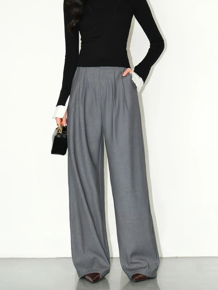 Executive Wide-Leg Highwaist Office Pants