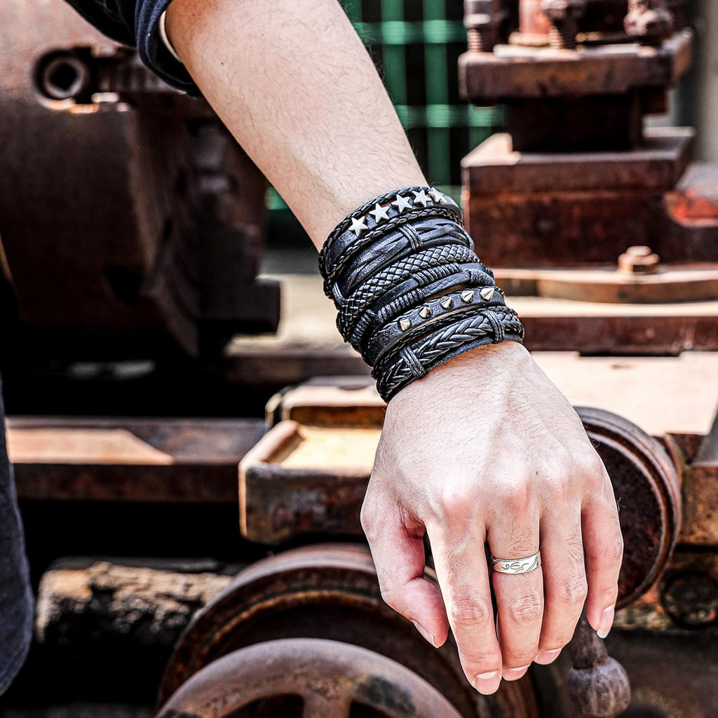 Rugged Braided Leather Cuff