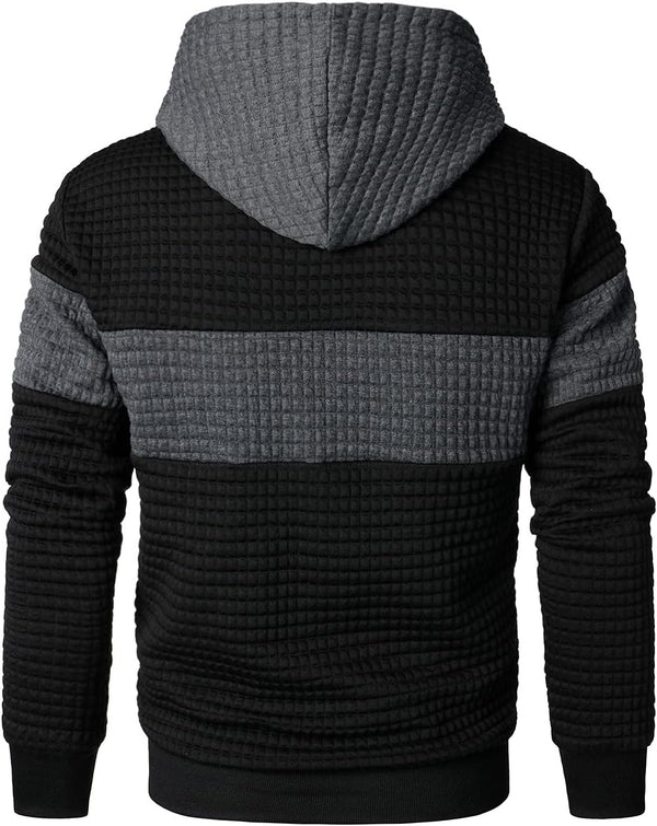 Cozy Patchwork Plaid Pullover Hoodie