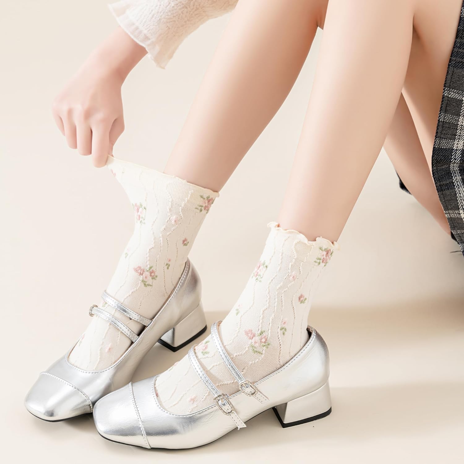 Vintage Ruffle Crew Socks Pack