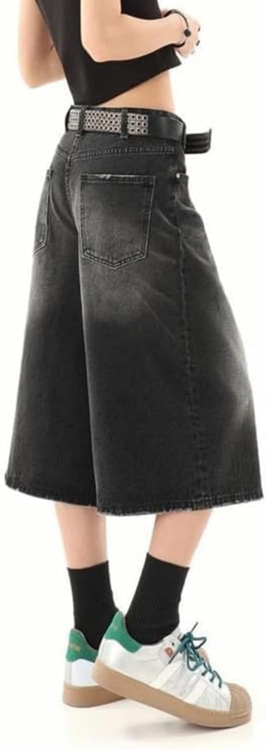 Urban Baggy Denim Capri Shorts