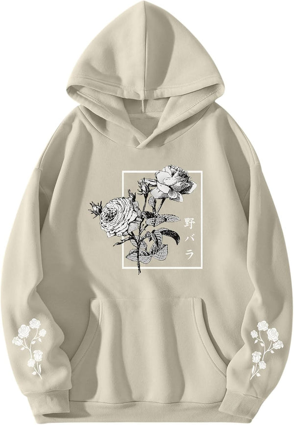 Rose Streetwear Oversized Cozy Hoodie