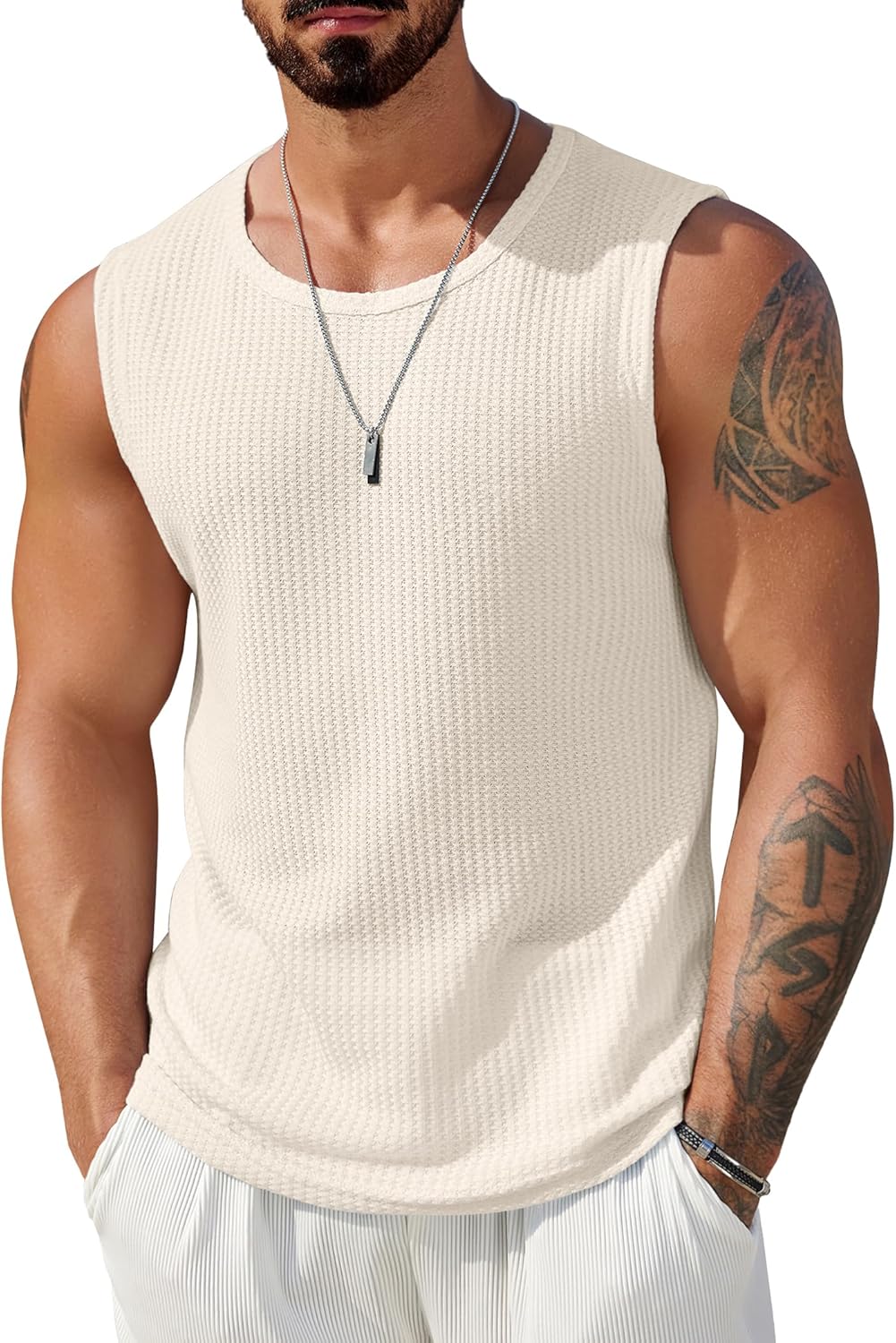 BreezeWaffle Summer Muscle Tank Tee