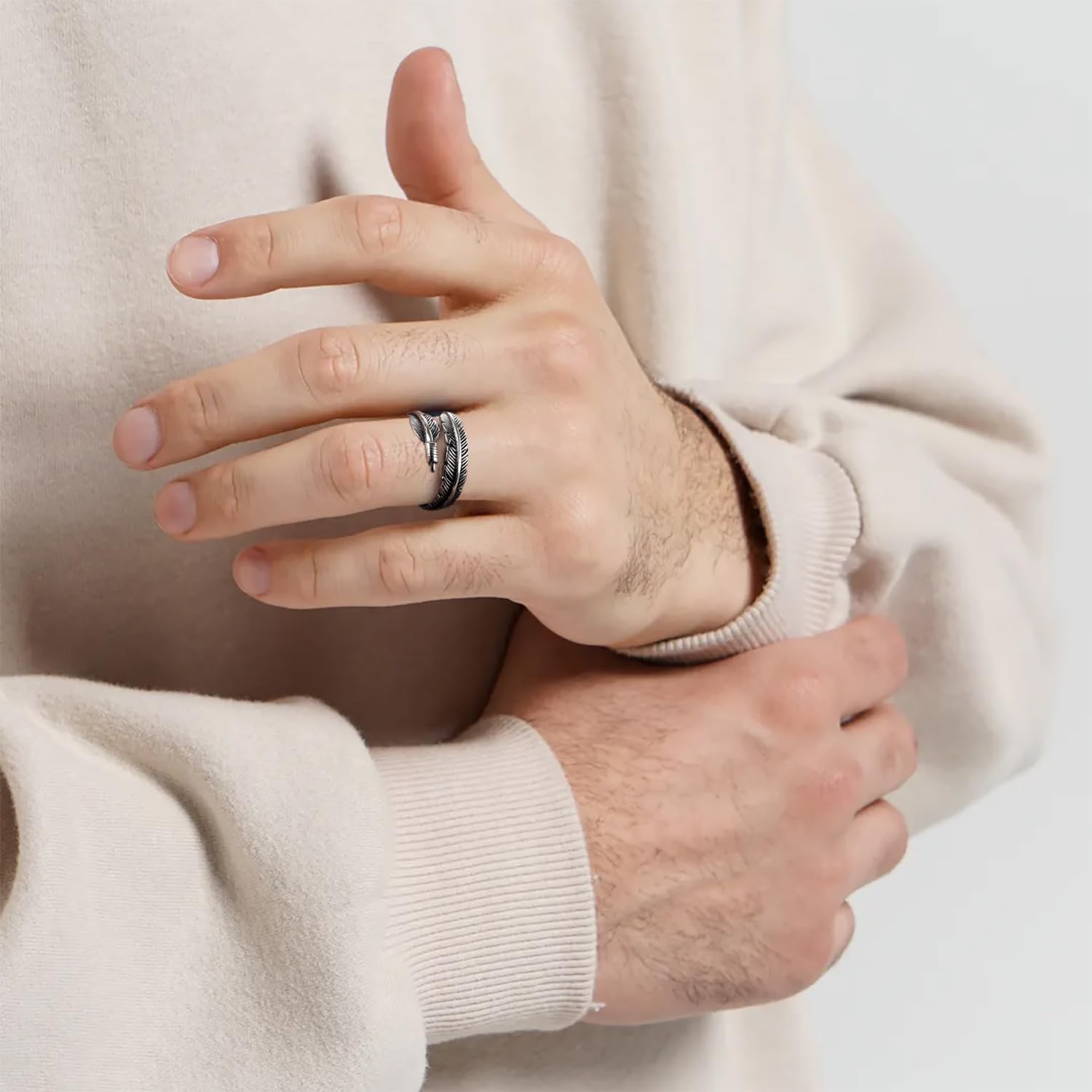 Vintage Angel Wing Ring Set