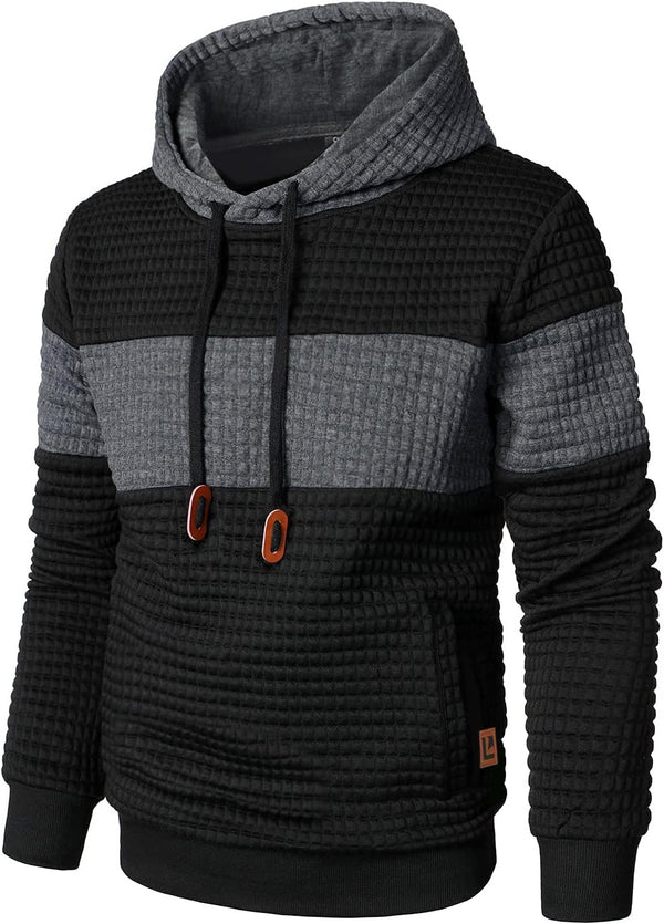 Cozy Patchwork Plaid Pullover Hoodie