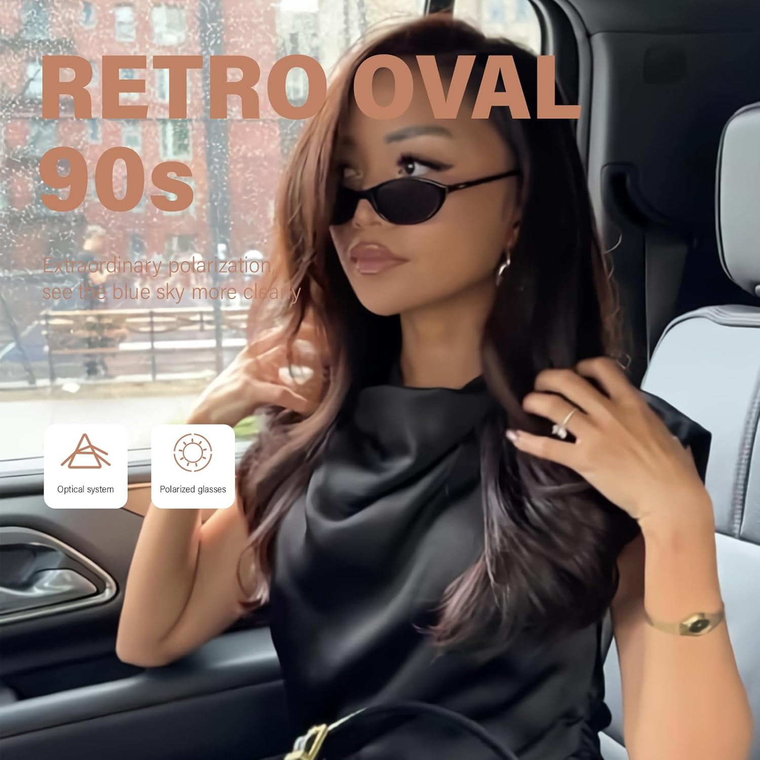 Classic Retro Narrow Oval Sunglasses