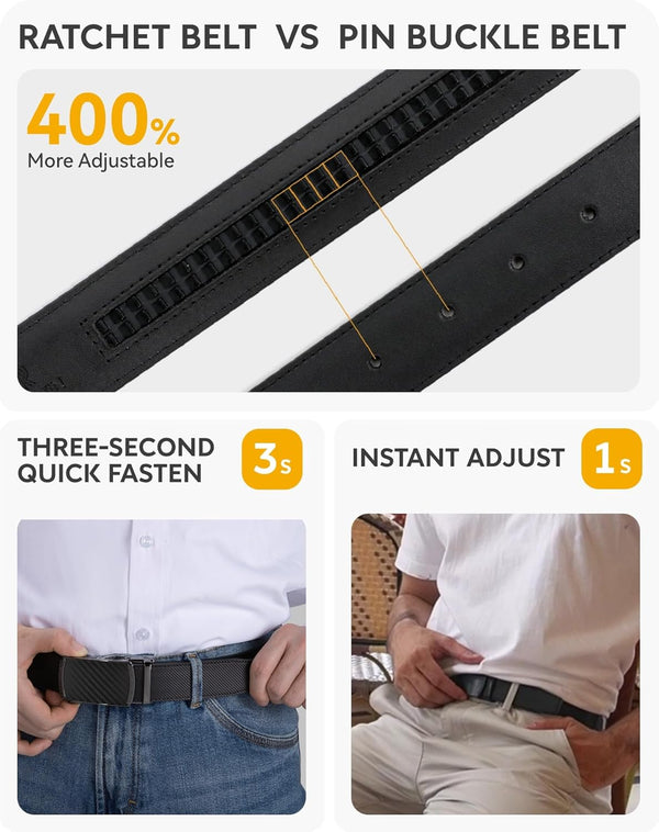 Precision Ratchet Leather Belt