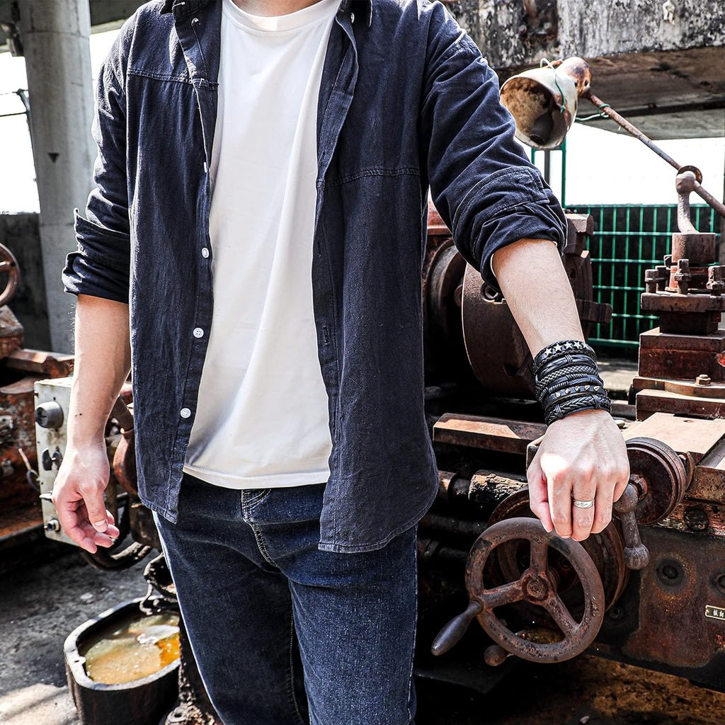 Rugged Braided Leather Cuff