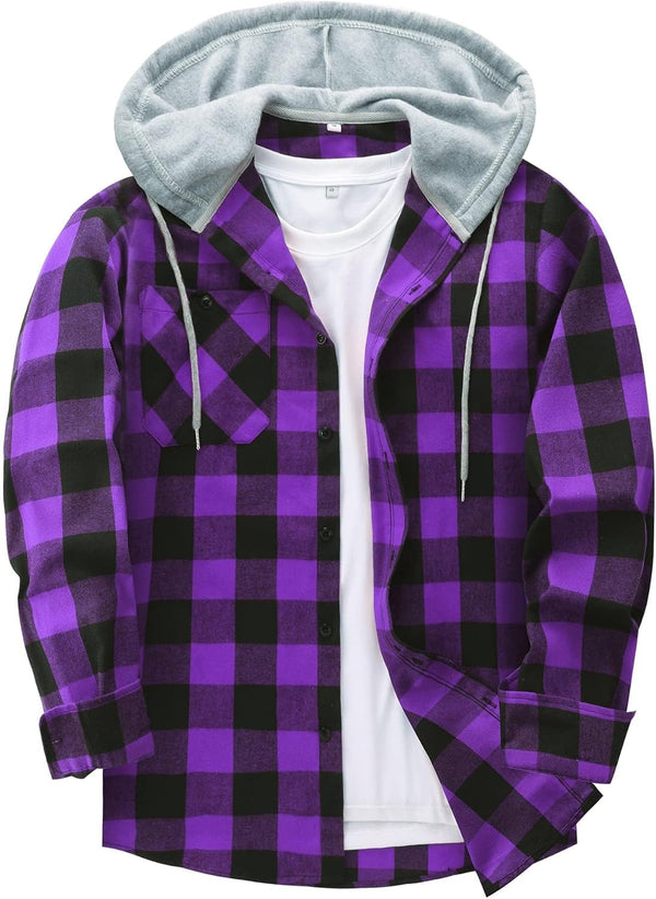 Cozy Plaid Hooded Flannel Shirt