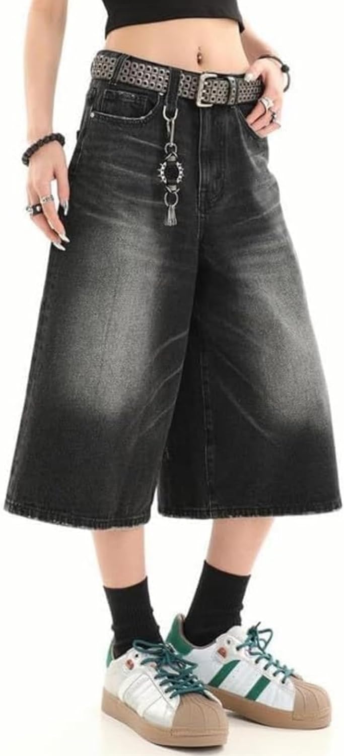 Urban Baggy Denim Capri Shorts