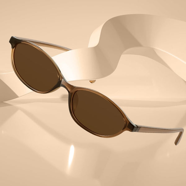 Classic Retro Narrow Oval Sunglasses
