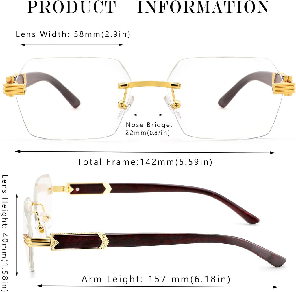 Retro Rimless Square Shades