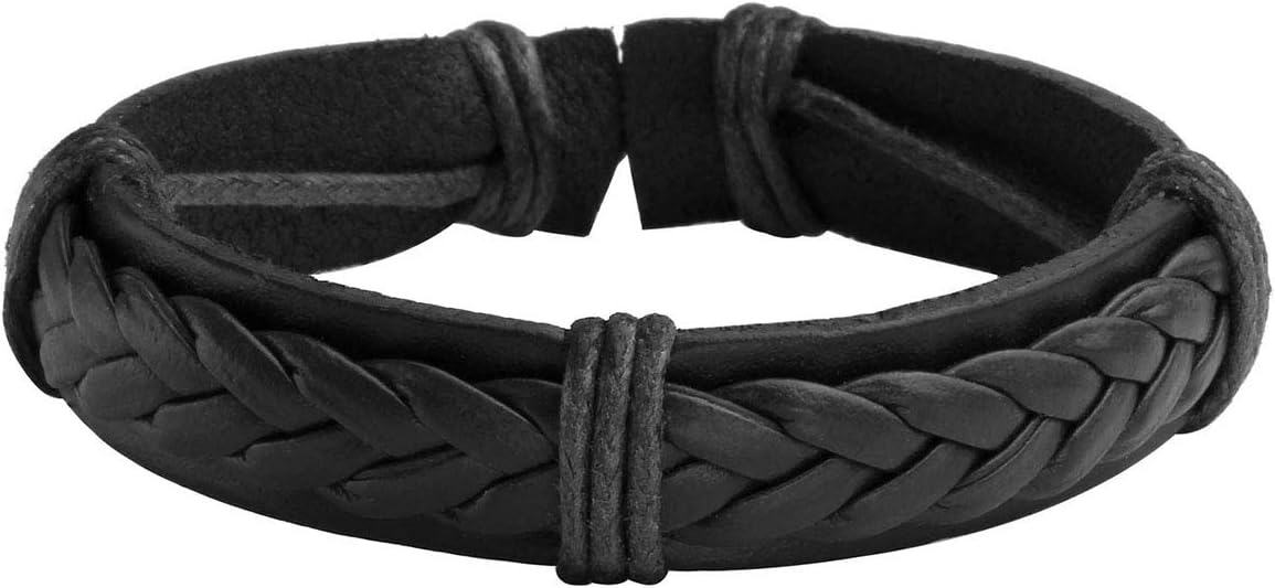 Rugged Braided Leather Cuff