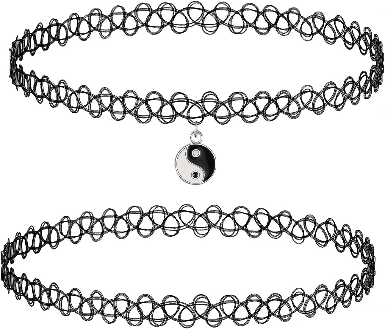 Retro Stretch Tattoo Choker Necklace